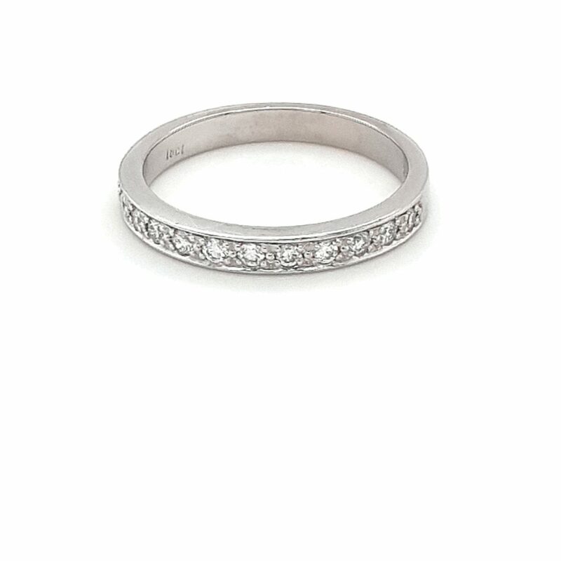 18K WHITE GOLD DIAMOND WEDDING RING_0