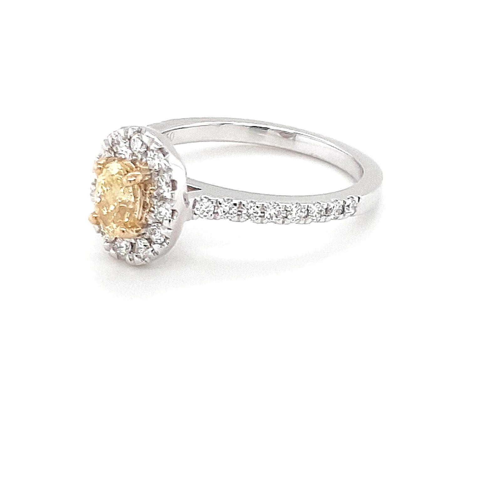 Leon Bakers 18k White Gold Yellow Diamond Ring_1