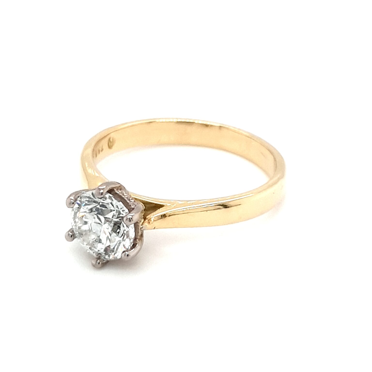 Leon Baker 18K Yellow and White Gold Diamond Solitaire Ring_1