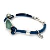 Coral Bay Collection Sterling Silver Blue Sea Glass and Abrolhos Pearl Leather Bracelet_1