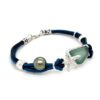 Coral Bay Collection Sterling Silver Blue Sea Glass and Abrolhos Pearl Leather Bracelet_2