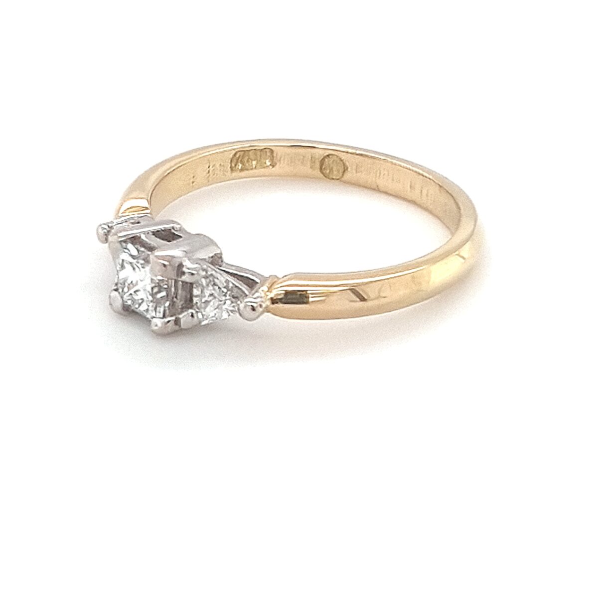 Leon Bakers 18K Yellow Gold Princess Cut Diamond Engagement Ring_1
