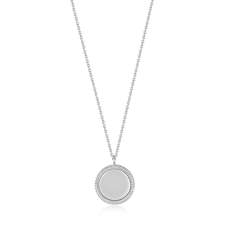 Ania Haie Silver Rope Disc Necklace_0