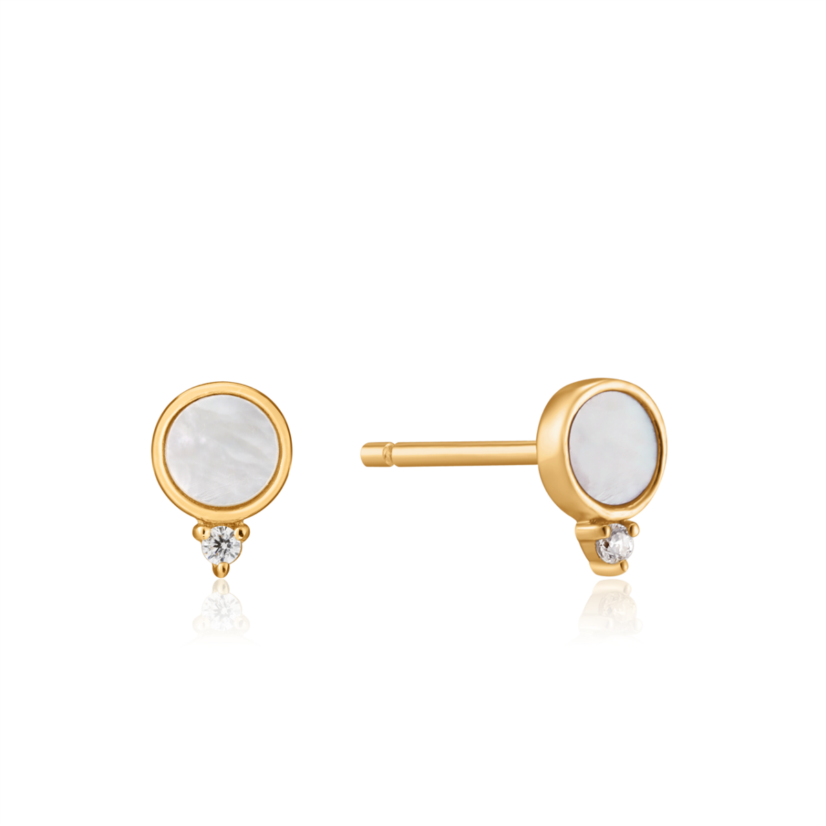Ania Haie Gold Mother of Pearl Stud Earrings_0