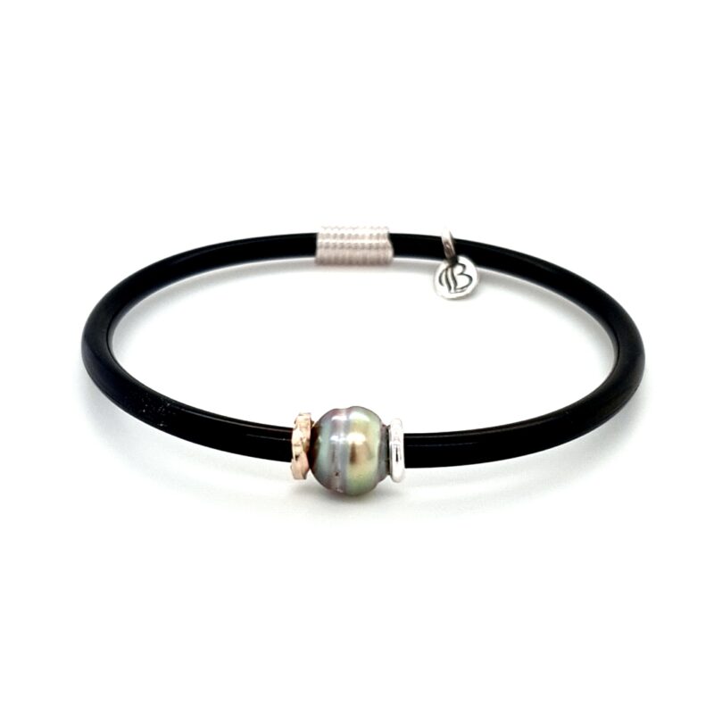 Coral Bay Collection Sterling Silver and 9KYG Abrolhos Pearl Neoprene Bracelet_0