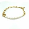 Ania Haie Gold Pearl Chunky Link Chain Bracelet_1