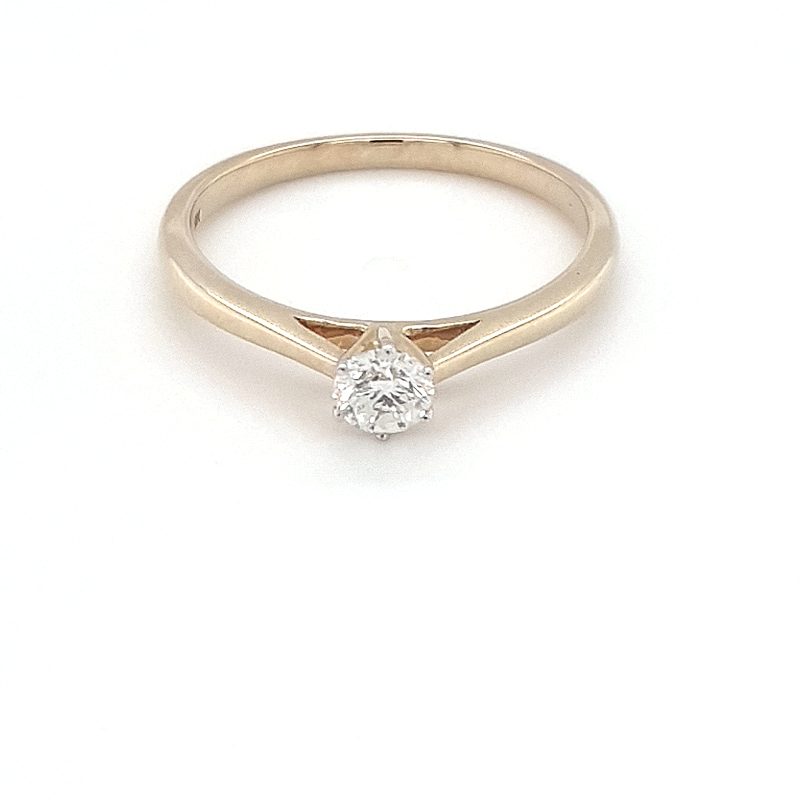 Royal Diamond 9k Yellow Gold Solitaire Engagement Ring_0