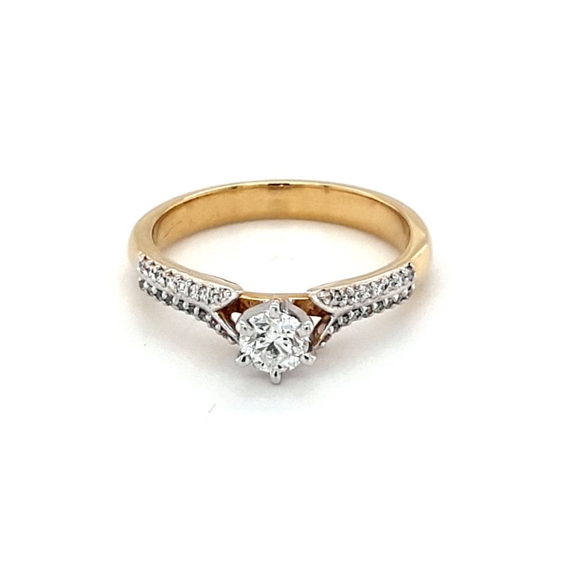 Royal Diamond 9K Yellow Gold Diamond Engagement Ring_0