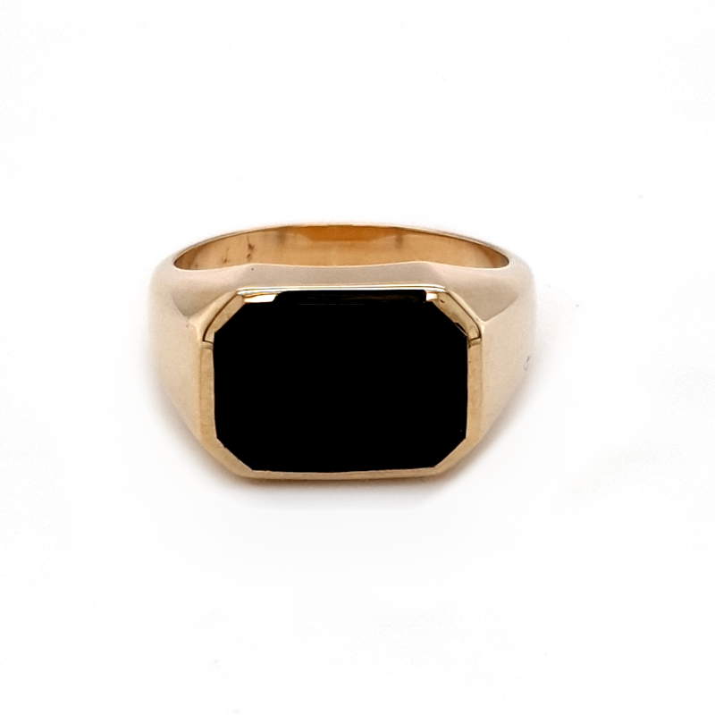 Leon Baker 9K Yellow Gold and Black Onyx Ring_0