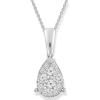 Royal Diamond 9K White Gold Diamond Teardrop Pendant_0