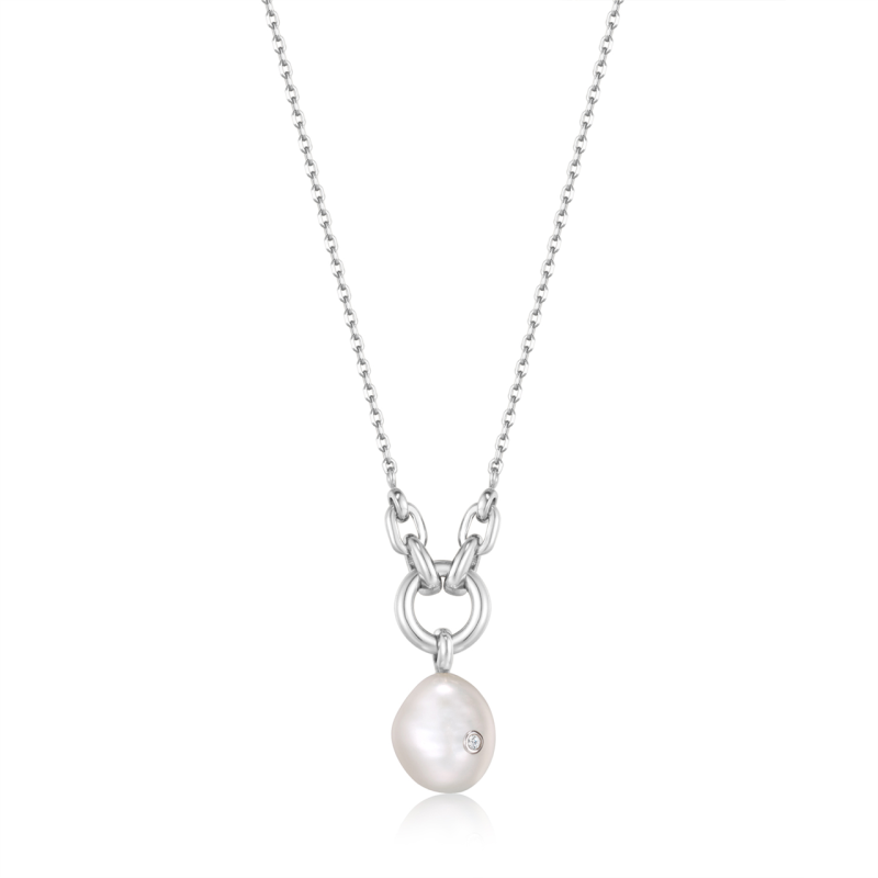Ania Haie Pearl Power in Silver Necklace_0
