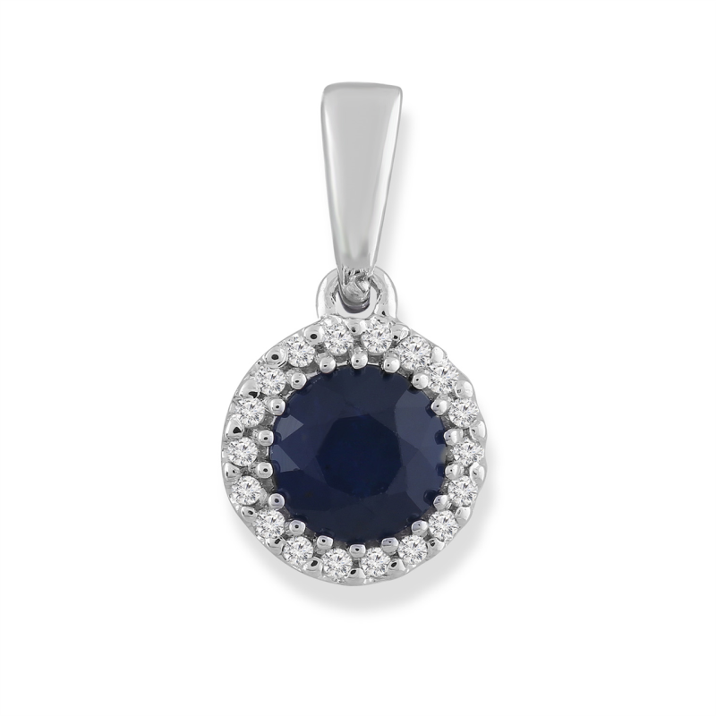 Leon Baker 9K WG HI I1 Diam Sapphire Pendant_0