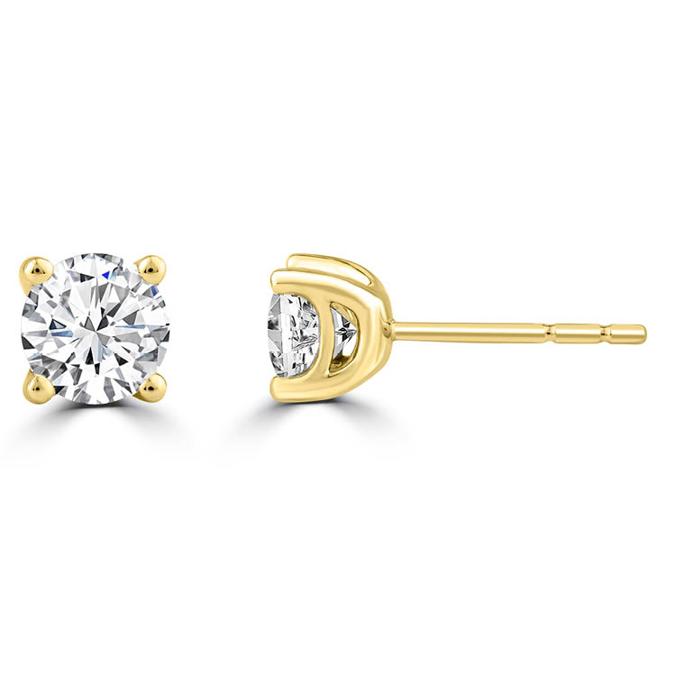 Leon Baker 18K YG LAB DIAM 2.00ct F VS2 RND LGD STUDS LGEF-6352Y_0