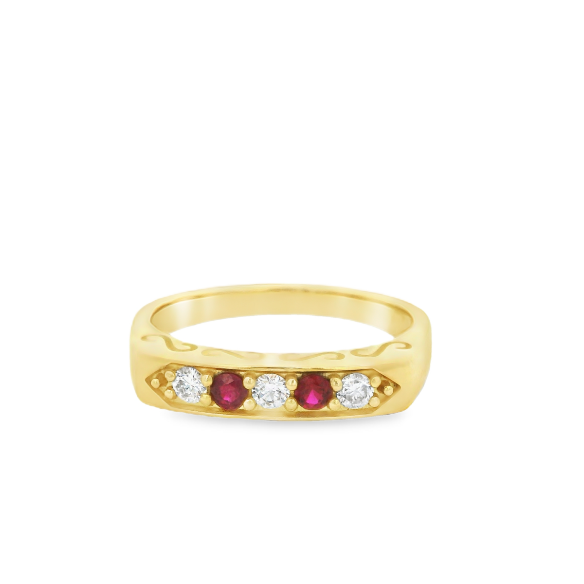 Leon Baker 18K Yellow Gold Ruby and Diamond Ring_0