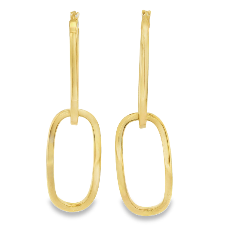 9K YLW Gold Double Loop Drop Earings_0