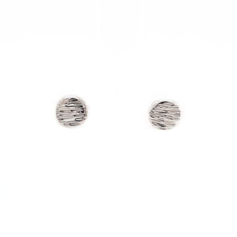 Leon Baker Sterling Silver Textured Disc Stud Earrings_0